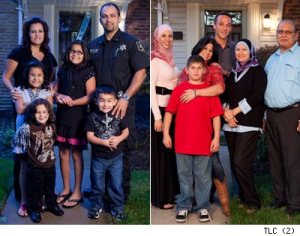 The Jaafar family (left) and Amen family (right) of "All-American Muslim"
